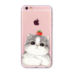 Transparent Fashion Love Cat Cases For Mobile Phone