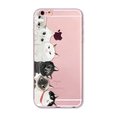 Transparent Fashion Love Cat Cases For Mobile Phone