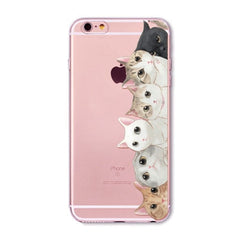 Transparent Fashion Love Cat Cases For Mobile Phone