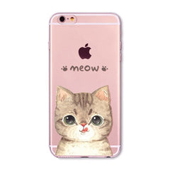 Transparent Fashion Love Cat Cases For Mobile Phone