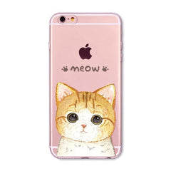 Transparent Fashion Love Cat Cases For Mobile Phone