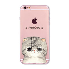 Transparent Fashion Love Cat Cases For Mobile Phone