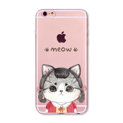 Transparent Fashion Love Cat Cases For Mobile Phone