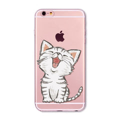 Transparent Fashion Love Cat Cases For Mobile Phone